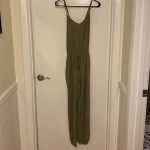 Aerie jogger jumpsuit with adjustable straps that crisscross in the back